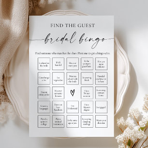 Modern Find The Guest Bingo Bridal Shower Game
