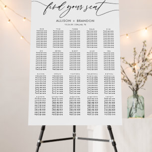Modern Find Your Seat 20 Tables Seating Chart Foam Board