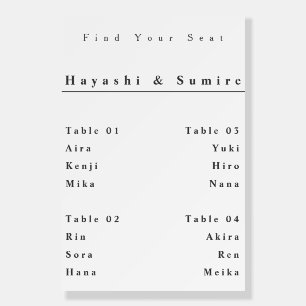 Modern Find Your Seat Poster