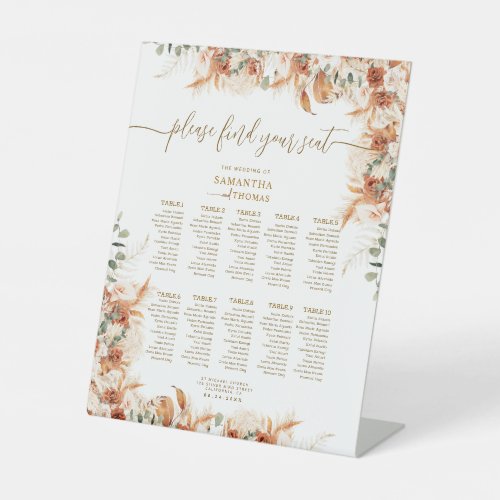 Modern Find Your Seat Wedding Seating Chart Pedestal Sign