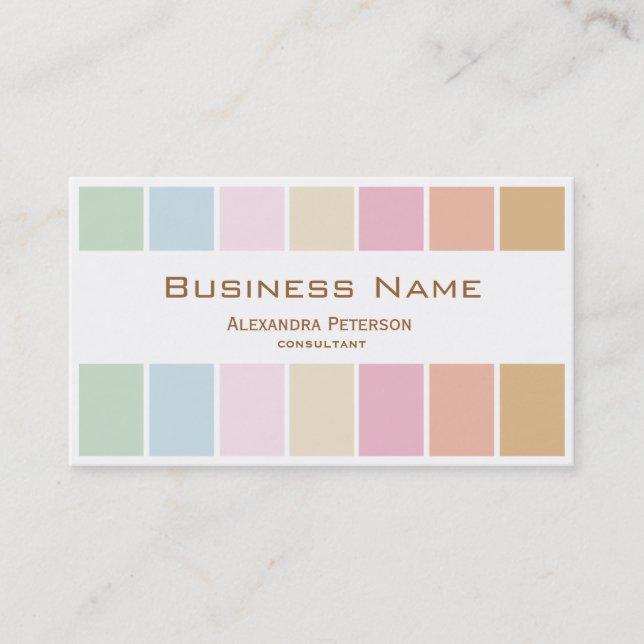 modern fine color pastel palette business card (Front)