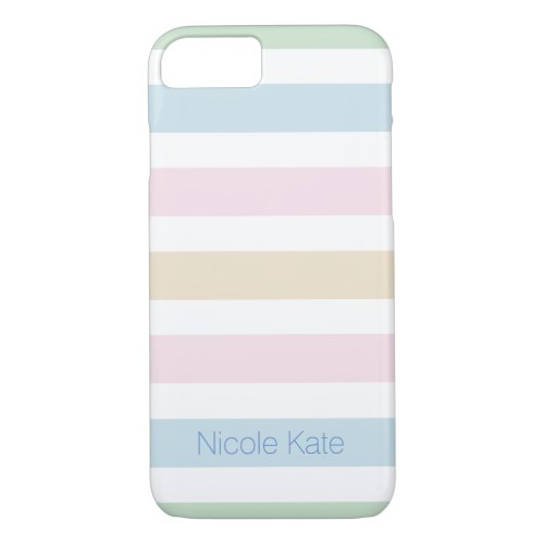 modern fine cool pastel color monogram iPhone 87 case