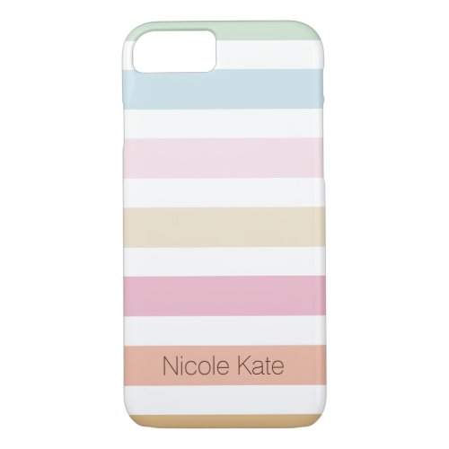 modern fine pastel color monogram iPhone 87 case