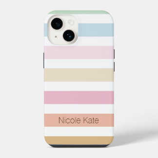 modern fine pastel color monogram Case-Mate iPhone 14 Case