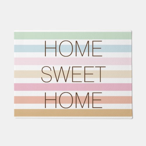 Modern Fine Pastel Colors Home Sweet Home Doormat