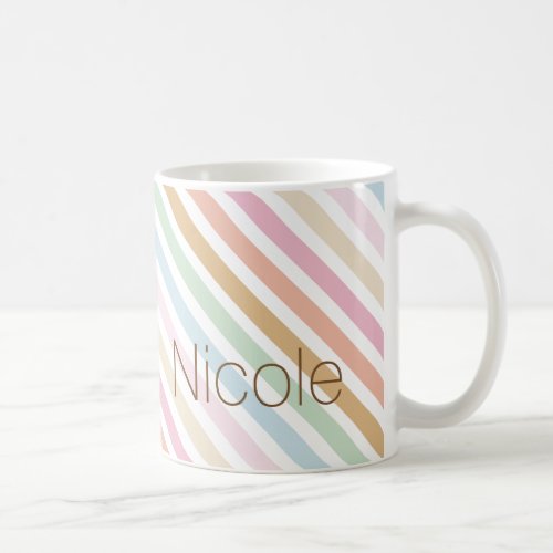 modern fine pastel colors monogram coffee mug