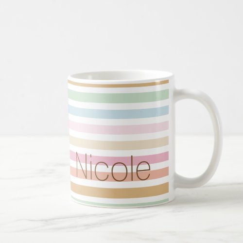 modern fine pastel colors monogram coffee mug