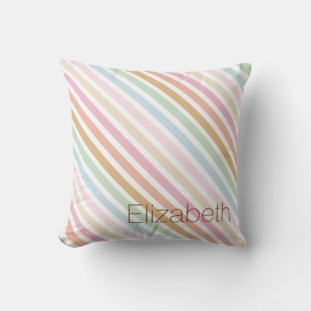 Modern Fine Pastel Colors Monogram Throw Pillow by Frankipeti at Zazzle