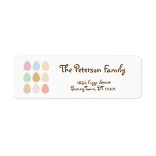 modern fine pastel easter eggs label