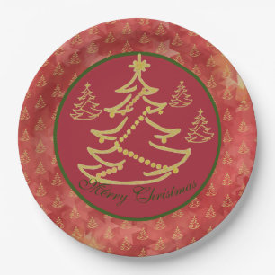 modern fir tree paper plates