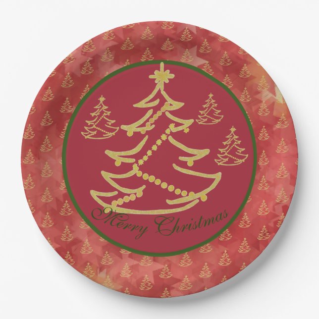 modern fir tree paper plates (Front)