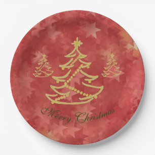 modern fir tree paper plates