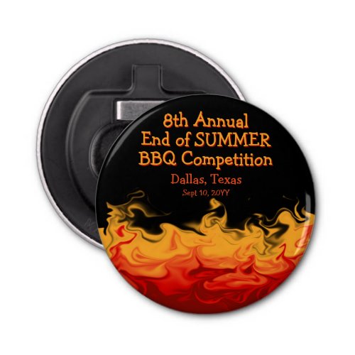 Modern Fire Flames BBQ Cook Off Competition Bottle Opener