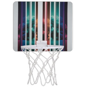 Modern Fire & Triple Stripe Bold Mini Basketball Hoop