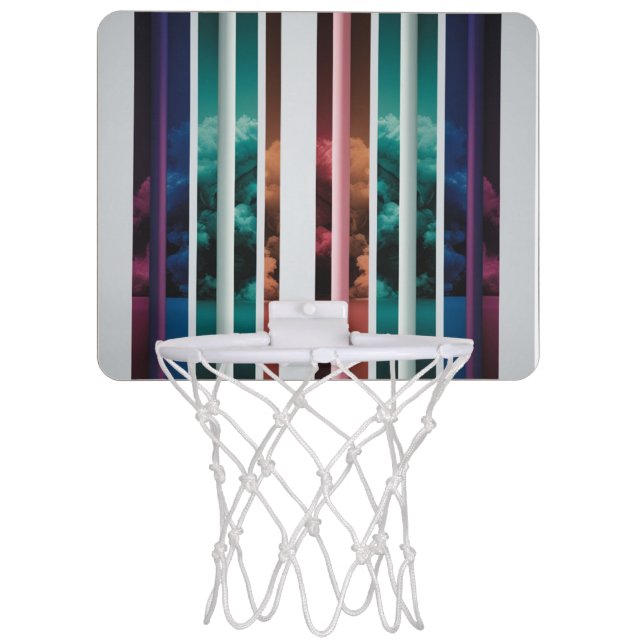 Modern Fire & Triple Stripe Bold Mini Basketball Mini Basketball Hoop (Front)