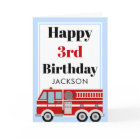 Modern Fire Truck Boy Birthday