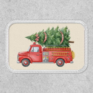 Modern Firefighter Christmas Fire Truck  Patch