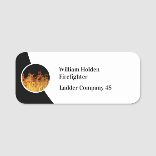 Modern Firefighter Firestation Name Tag