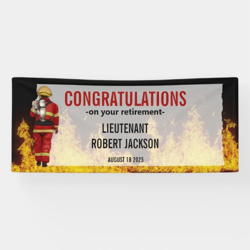 Modern Firefighter  Flames Retirement    Banner