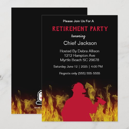 Modern Fireman/Fire Chief Silhouette Retirement  