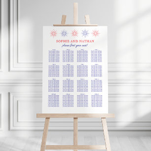 Modern Fireworks 4th of July Wedding Seating Chart Foam Board