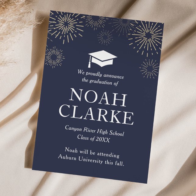 Modern Fireworks Graduation Announcement (Creator Uploaded)