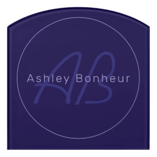 Modern First and Last Name w/Monogram Door Sign