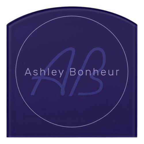 Modern First and Last Name w/Monogram Door Sign