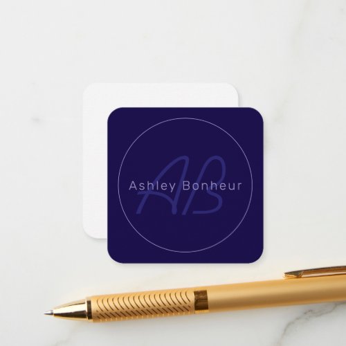 Modern First and Last Name w/Monogram Enclosure Card