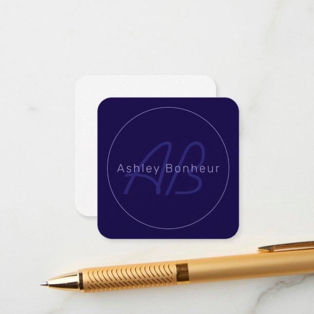 Modern First and Last Name w/Monogram Enclosure Card (Front/Back In Situ)