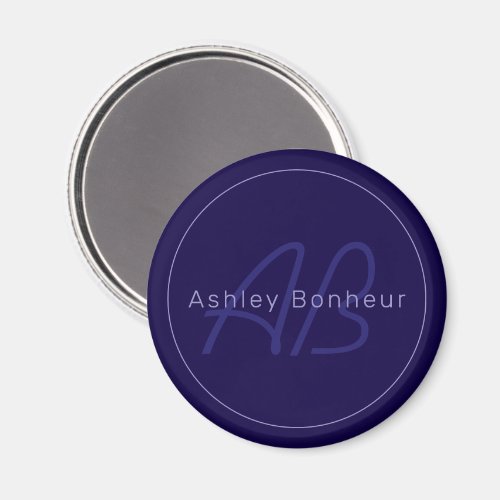 Modern First and Last Name w/Monogram Magnet