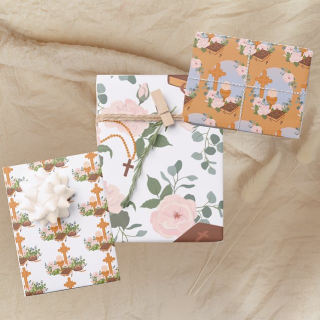 Modern First Communion Wrapping Paper Sheets (Creator Uploaded)