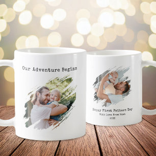 Modern First Fathers Day 2 Photo Coffee Mug