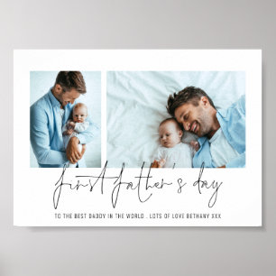 Modern First Fathers Day 2 Photos Script  Poster