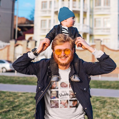 Modern  First Fathers Day  Photo Collage T_Shirt