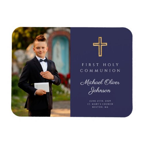 Modern First Holy Communion Boy Picture Photo Magnet