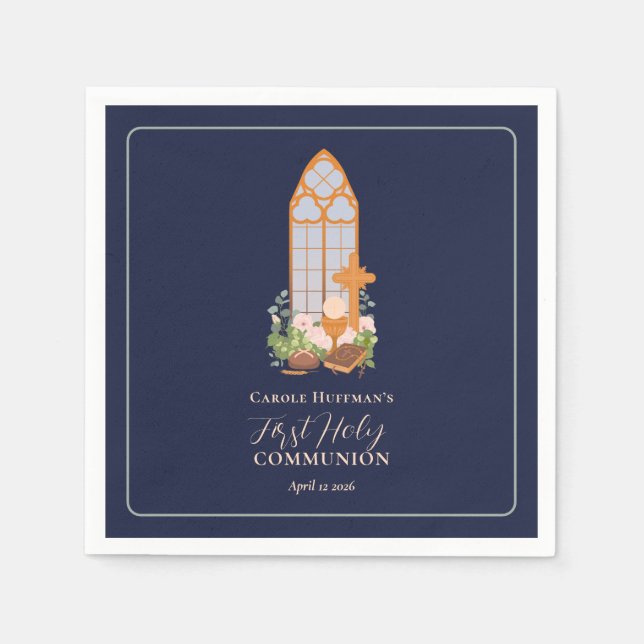 Modern First Holy Communion Eucharist Napkins (Front)