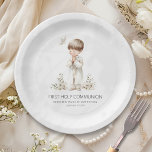 Modern First Holy Communion for Boy  Paper Plates<br><div class="desc">Modern First Holy Communion for Boy. Simple elegance for this special time for your son. Easily personalise the words to your own.</div>