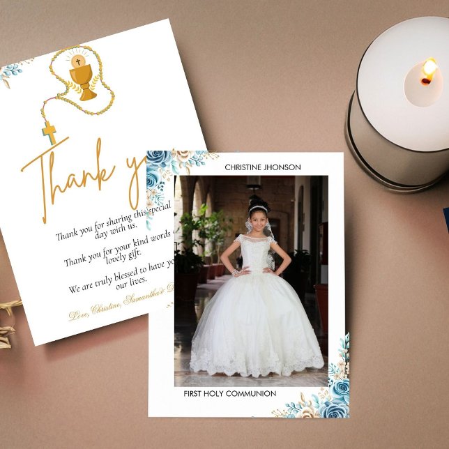 Modern first holy communion  thank you card (Creator Uploaded)
