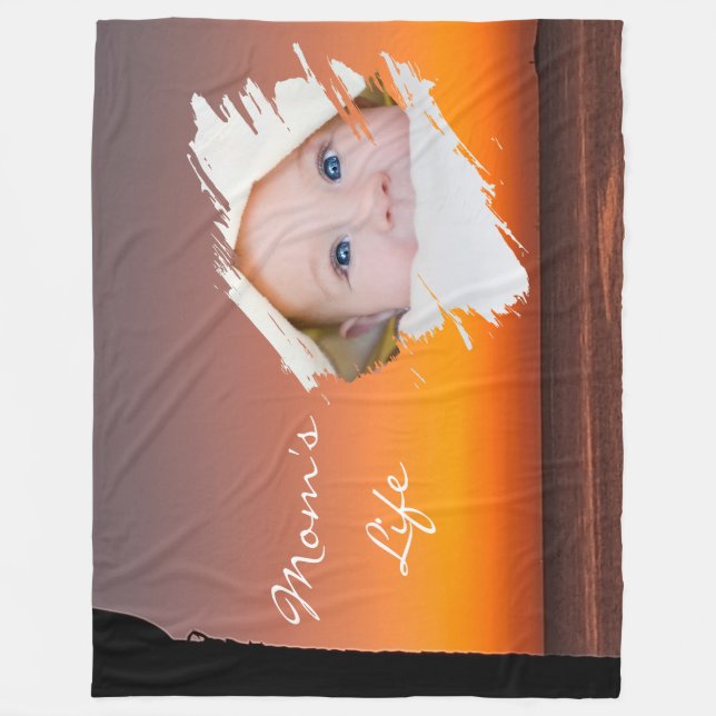 Modern First Mother’s Day Fleece Blanket - Sunset (Front)