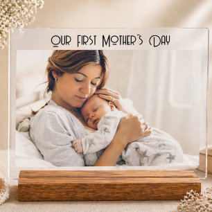 Modern First Mother's Day Photo Acrylic Gift Sign