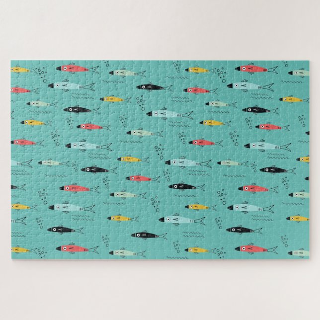 Modern Fish Doodles Jigsaw Puzzle (Horizontal)