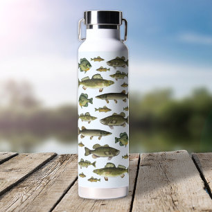 Modern Fish Simple Fisherman Whimsical Fun Water Bottle