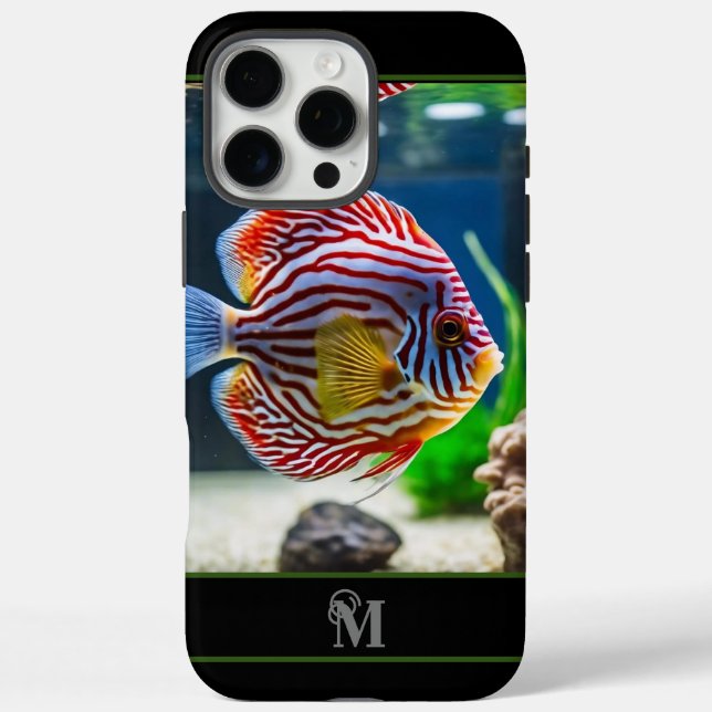 Modern Fish Tank, Monogramed Initial  Case-Mate iPhone Case (Back)