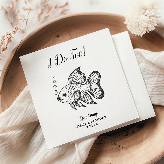 Modern Fish Wedding Cocktail Napkins  (Creator Uploaded)