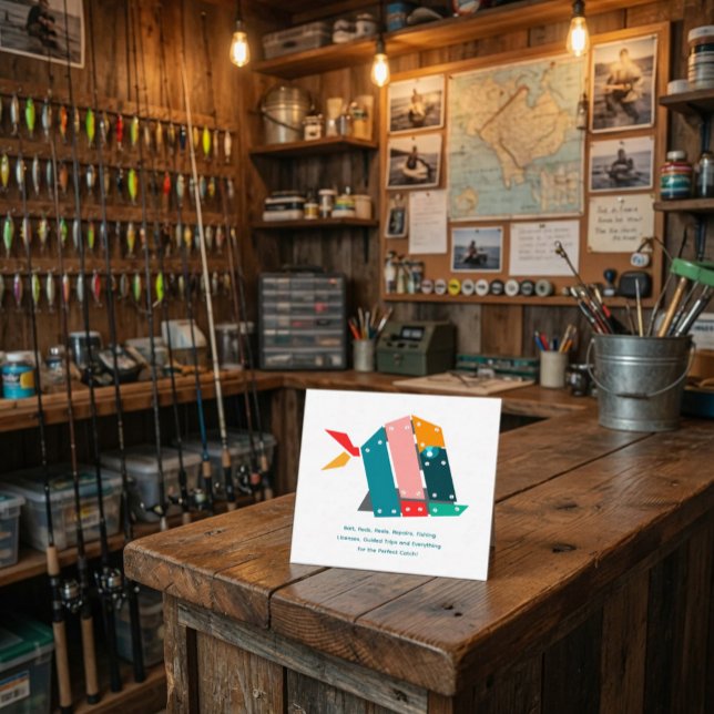 Modern Fishing Business Card with QR Code (Creator Uploaded)