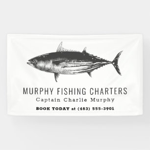 Modern Fishing Charter Boat Captain Banner