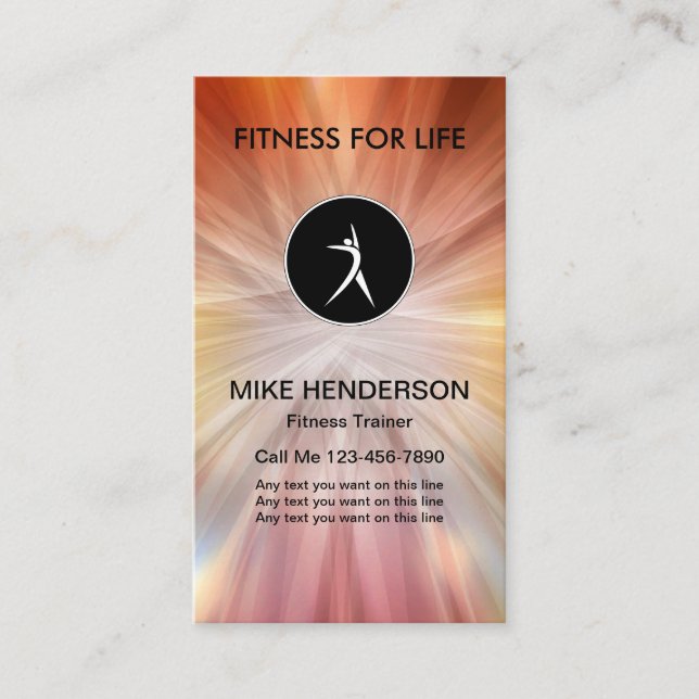 Modern Fitness Coach And Trainer Business Card (Front)