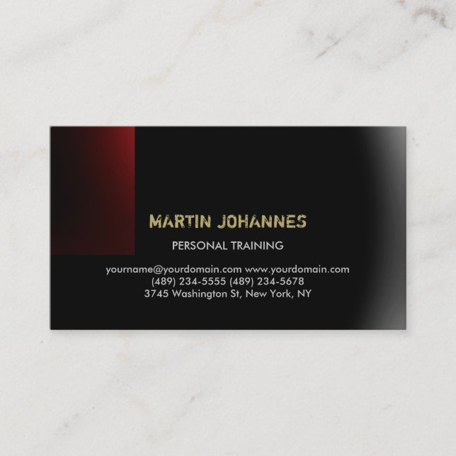 Modern Fitness Personal Trainer Business Card (Front)