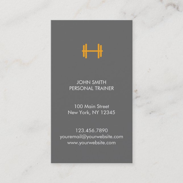 Modern Fitness/Personal Trainer Business Card (Front)